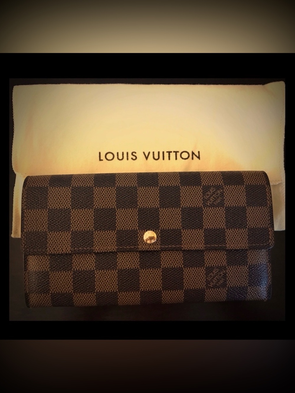 LOUIS VUITTON 2012 French Haute Damier Ebene Wallet